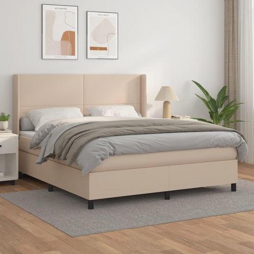 Boxspringbett Matratze Cappuccino-Braun 160x200 cm Kunstleder 3132392