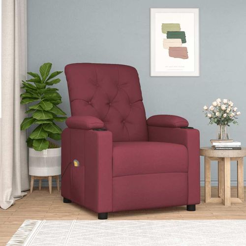 vidaXL Massagesessel Weinrot Stoff