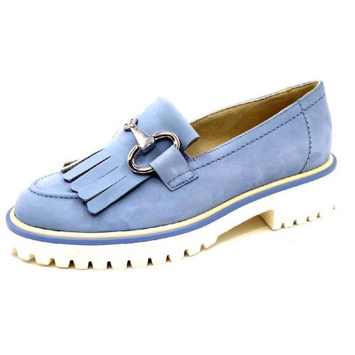Paul Green Slipper & Mokassin 2734-023, Rauleder, Blau, Damen