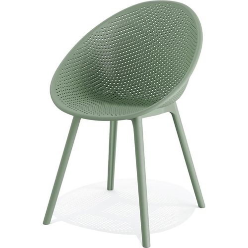 Outdoor-Schalenstuhl Qosy 59 x 59 x 83 cm Polypropylen Grün