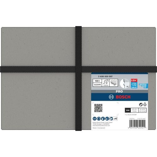 Bosch 100x Stichsägeblatt PRO Palettenreparatur S1132VFR (für Stahl, genageltes Holz, Länge 225 mm, Profi Zubehör Stichsäge)