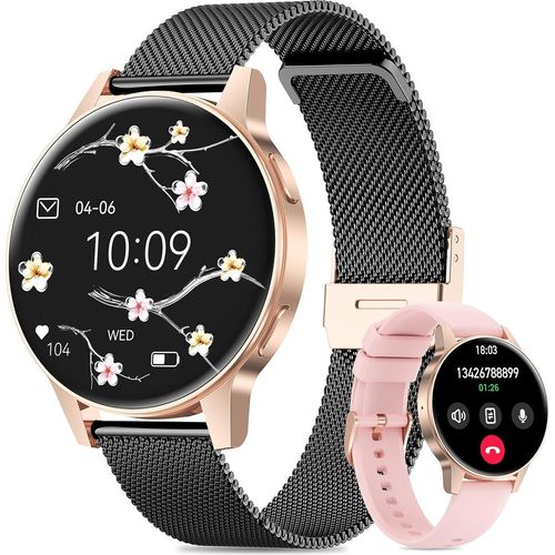 2025 Damen-Smartwatch mit SIRI/ET/HRV Telefonfunktion, Herzfrequenzmesser, Menstruationszyklus, IP68, Schlafmonitor, Kalorien, Fitness-Tracker