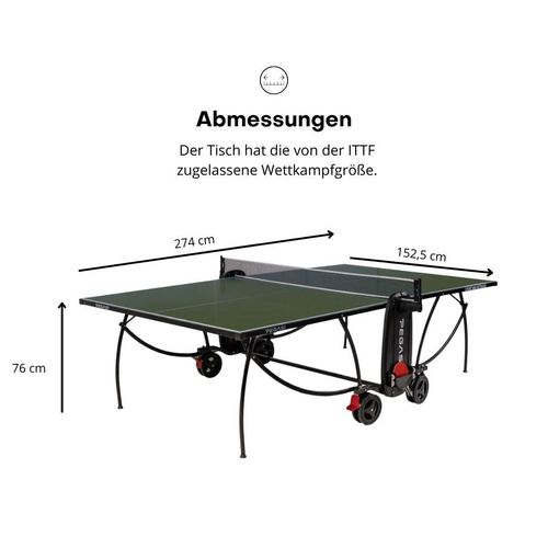 Pegasi Tischtennisplatte 800 - Outdoor Spiele - Wetterfest - Tischtennisplatte Outdoor Klappbar - Original Tischtennistisch - Faltbare Tischtennisplatte - Tischtennis - Grün