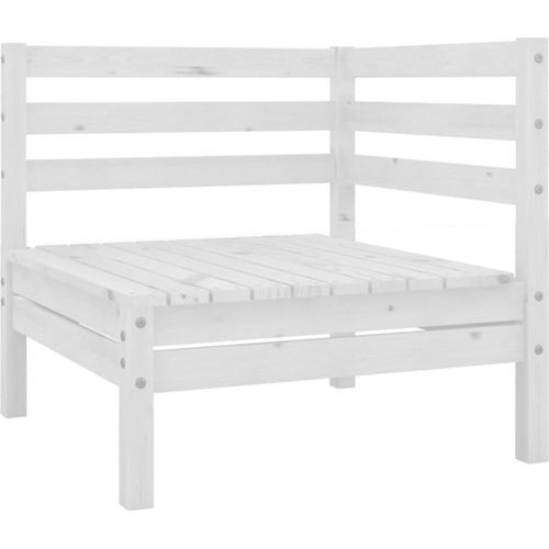 Garten-Ecksofa Weiß Massivholz Kiefer