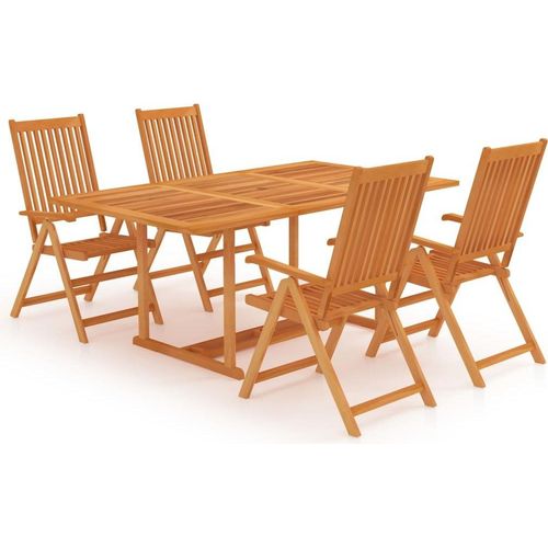 Möbel 5-tlg. Garten-Essgruppe Massivholz Teak - Balkonmöbel 3059539