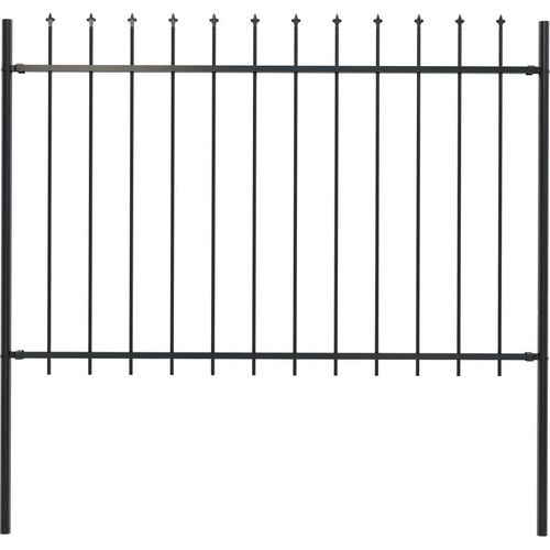 Gartenzaun mit Speerspitzen Stahl 1,8 m Schwarz