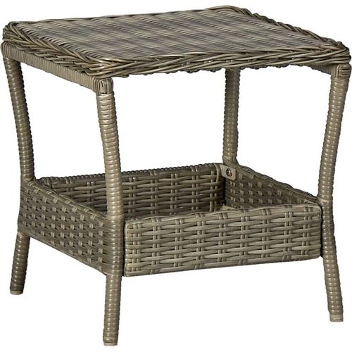 Gartentisch Braun 45x45x46,5 cm Poly Rattan