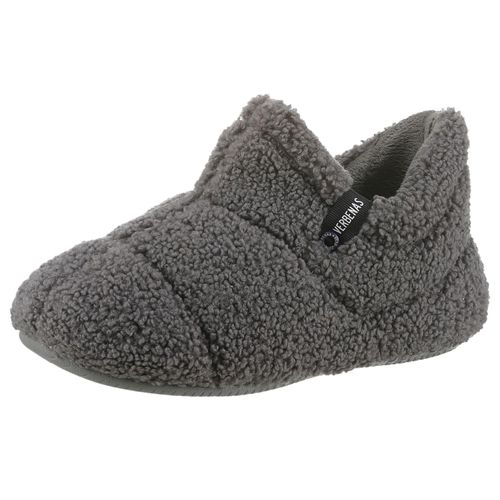 Hüttenschuhe VERBENAS "Yeti Gales", Damen, Gr. 39, grau (dunkelgrau), Textil, sportlich, Schuhe Pantoffeln Plüsch Hausschuh Hausschuh, Hausschuh, Homeslipper, Schlupfschuh zum Wohlfühlen