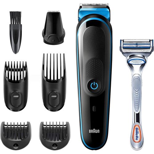 Braun Multigroomer MGK3242 Barttrimmer Nass & Trocken Schwarz, Blau