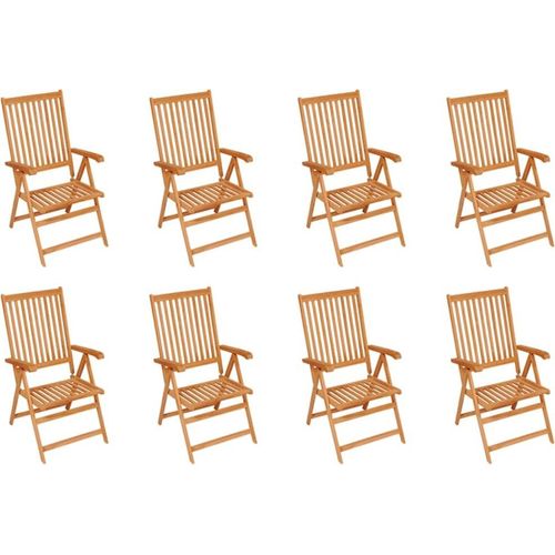 Garten-Liegestühle 8 Stk. Massivholz Teak