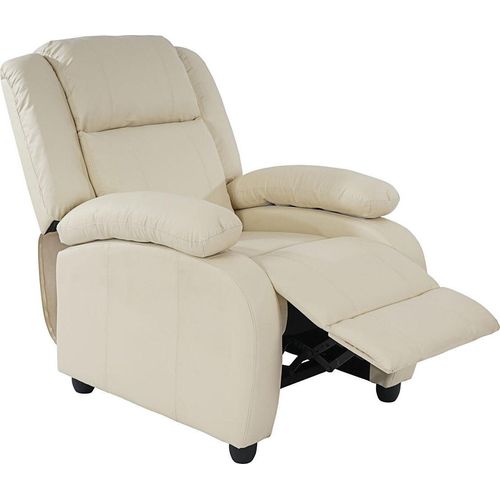 Fernsehsessel Relaxsessel Liege Sessel Glasgow, Kunstleder creme