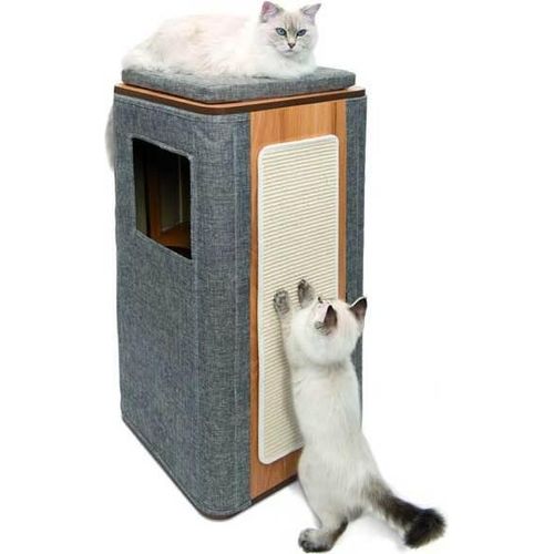 Kratzbaum Vesper Cubo Tower grauLounge Turm mit 3 Ebenen