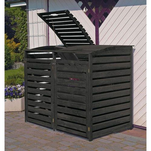 Mülltonnenbox 'Vario III' für 2 Tonnen, anthrazit, Maße: B148 x T92 x H122 cm