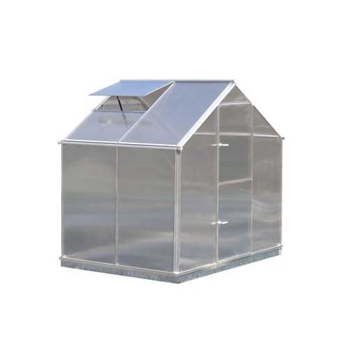 Gewächshaus gutta F2 Polycarbonat 6 mm 227 x 154 cm silber