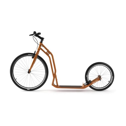 Yedoo S2620 Roller Scooter Tretroller - für Erwachsene und Teenager, bis 130 kg, mit Luftreifen 26/20 und verstelbarem Lenker Orange