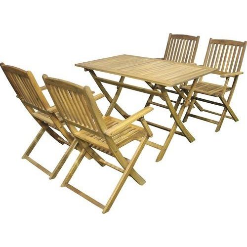 Gartenmöbelset GARDEN PLACE Cara Akazie 4-Sitzer 5 tlg. braun aus robustem Akazienholz, klappbar