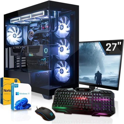 SYSTEMTREFF Gamer PC-Set - Core i9-14900KF - Nvidia GeForce RTX 5070 12GB - 64GB DDR5 - 2TB NVMe - 27 Zoll Monitor - Windows 11 Pro - Desktop