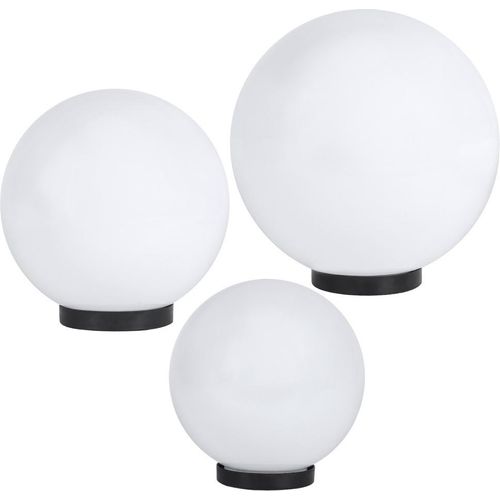 Kugelleuchte 3er Set 25/30/40cm weiß Kugellampen Aussenleuchte E27 o. Anschlußkabel