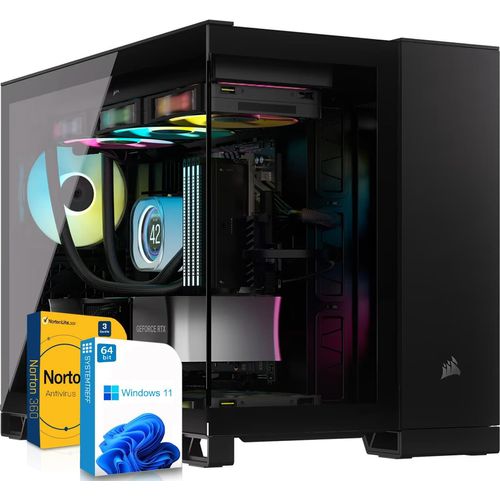 SYSTEMTREFF Mini Gamer PC-System - Ryzen 7 9700X - Nvidia GeForce RTX 5070 12GB - 32GB DDR5 - 1TB NVMe - Windows 11 Pro - Desktop