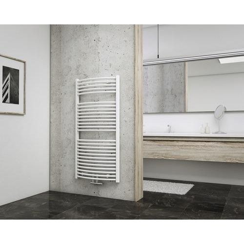 SCHULTE Badheizkörper München rund 1215x600 mm weiß mit Mittelanschluß