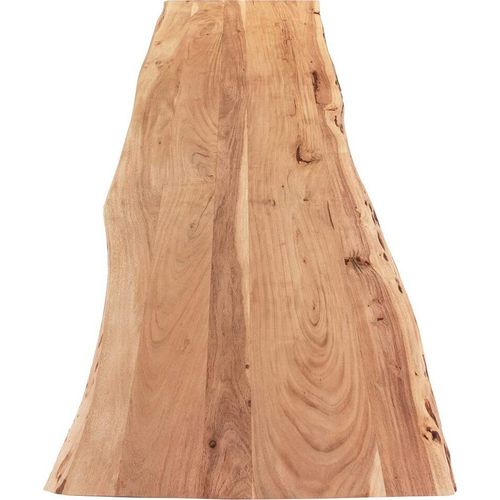 Tischplatte 180x60 cm Curt, Holzplatte Akazienholz massiv + naturfarben + lackiert, Baumkanten-Platte für Heimwerker, Arbeitsplatten, Tische & Fensterbretter