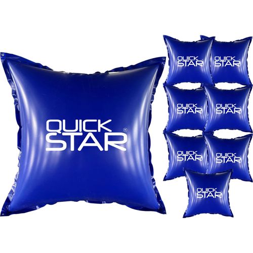 8 Stück Poolkissen Eckig 120x120 cm Blau | 4 Seile & Sicherheitsventil | 2x Reparaturset | PVC 0,44mm | Winter Pool Kissen mit Doppelnaht | Luftkissen Chlor- und UV-Beständig