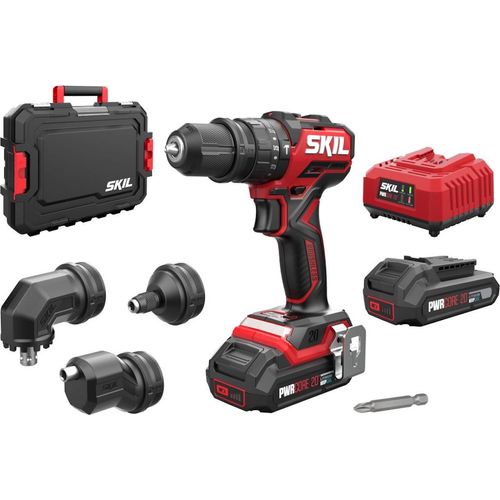 Skil 20V 3076 HC Akku-Schlagbohrmaschine + 4 Aufsätze (2x2,0 Ah)