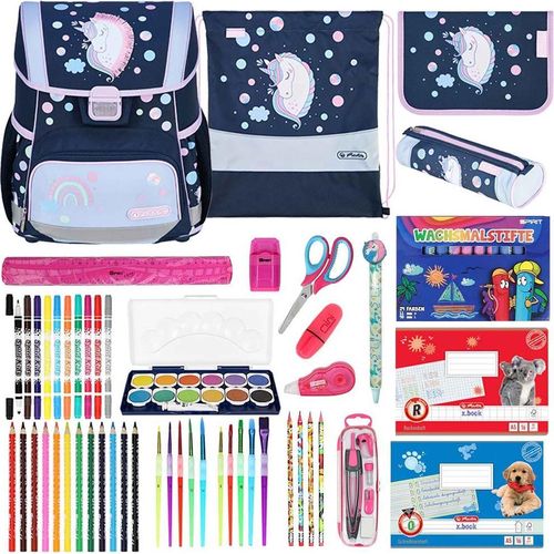Herlitz Schulranzen Set Loop Plus Unicorn Dreams 20-teilig gefüllt