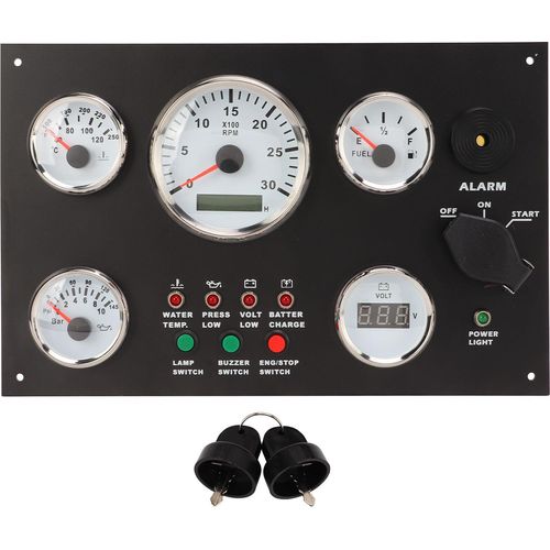 Motor Dash Instrumententafel mit Geschwindigkeit Ölstand Druck Wassertemperatur Spannung Display rote Hintergrundbeleuchtung für Wohnmobilboote 24 V