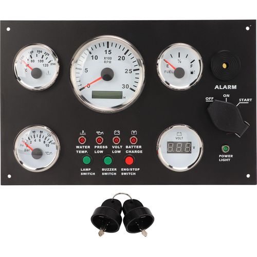 Motor Dash Instrumententafel mit Geschwindigkeit Ölstand Druck Wassertemperatur Spannung Display rote Hintergrundbeleuchtung für Wohnmobile 12V