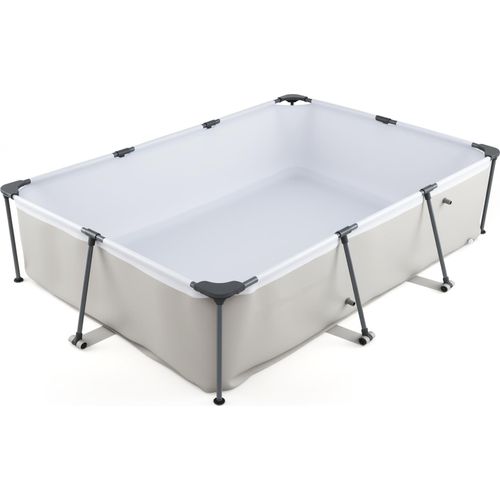 COSTWAY Pool-Set mit Filterpumpe 300 x 207 x 66 cm, Aufstellpool rechteckig, Swimmingpool Komplettset groß, Swimming Pool für Garten