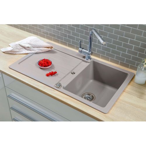 Küchenspüle Einbauspüle Spülbecken Granitspüle 86 x 50 Grau Respekta Austin