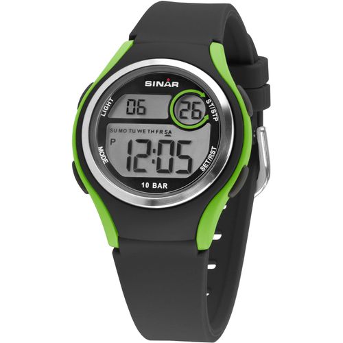Chronograph SINAR, schwarz, Armbanduhren, Damen, Armbanduhr, Quarzuhr,Digitaluhr,Damen, Jugendliche,bis 10 bar wasserd.