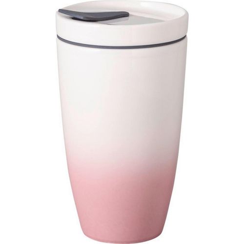 like.Villeroy & Boch Coffee-To-Go-Becher TO GO, TO Stay , Rosa, Weiß , Kunststoff, Keramik , 0,35 L , Kaffee & Tee, Tassen, Thermobecher