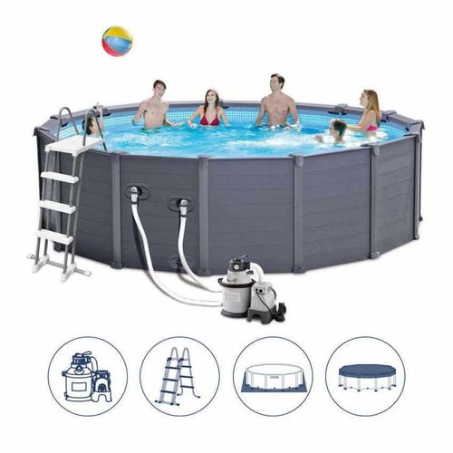 Intex 26382 Ex 28382 Graphite Panel Pool Aufstellpool Rund 478x124
