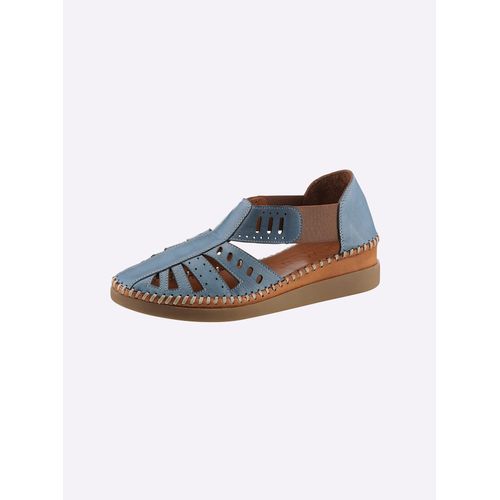Slipper GEMINI, Damen, Gr. 36, blau (himmelblau), Glattleder, Schuhe