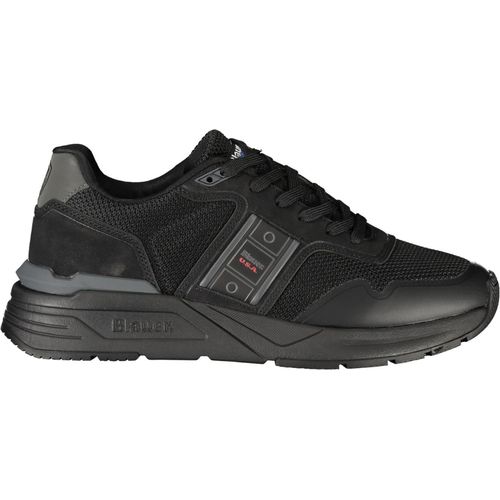 Schwarzer Herrensportschuh mit Schnürsenkeln und Kontrastdetails