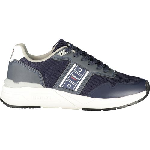 Blauer Herrensportschuh in Blau mit Kontrasten und Applikationen