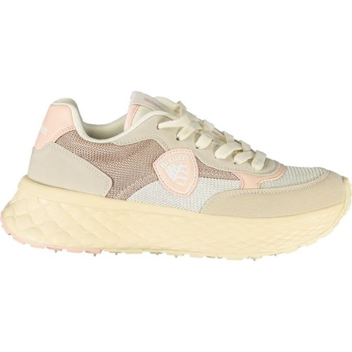 Beiger Damen-Sneaker mit rosa Details und herausnehmbarer Innensohle
