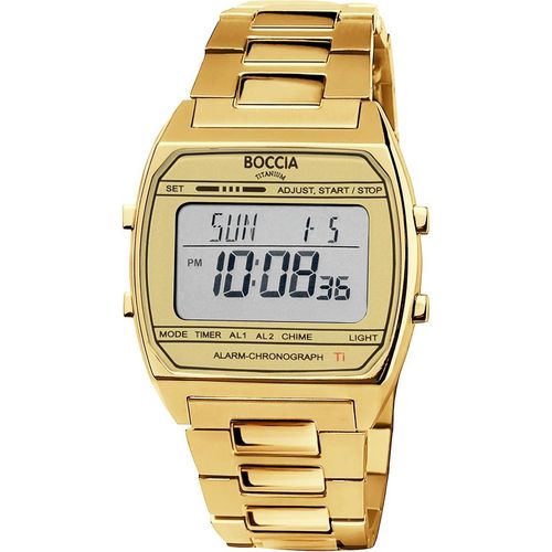 Boccia 3738-08 Digitaluhr Titan Goldfarben