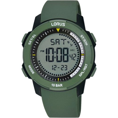 Chronograph LORUS, grün, Armbanduhren, Herren, Armbanduhr, Quarzuhr, Herrenuhr, bis 10 bar wasserdicht, digital