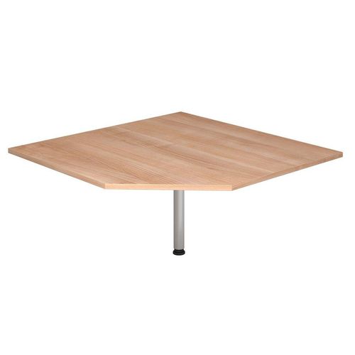 Anbauplatte trapezförmig 120 x 120 cm Nussbaum, Farbe Gestell:Silber