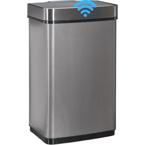relaxdays Sensor Mülleimer 60,0 l grau