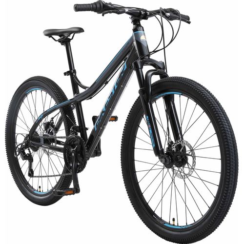 BIKESTAR Hardtail Aluminium Mountainbike 26 Zoll, 21 Gang Shimano Schaltung mit Scheibenbremse | 16 Zoll Rahmen MTB Erwachsenen- und Jugendfahrrad | Schwarz & Blau