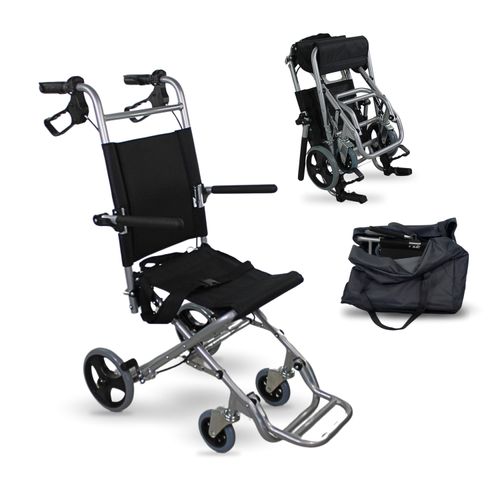 Mobiclinic, Faltrollstuhl, Neptuno, , Aluminium, Seniorenrollstuhl, manuell, leicht, Sicherheitsgurt, klappbare Fußstütze und Armlehnen