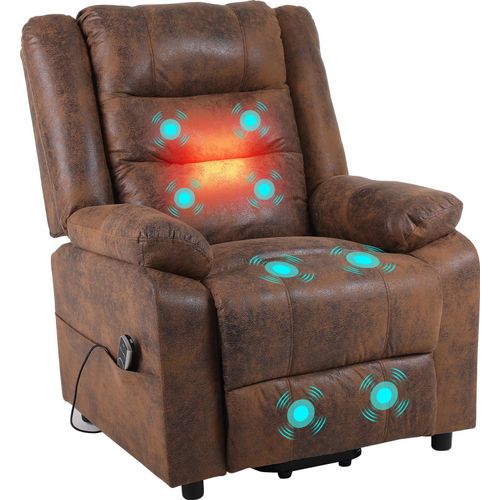 Elektrischer Relax- & Fernsehsessel mit Aufstehhilfe, Massage & Wärme, Liegefunktion