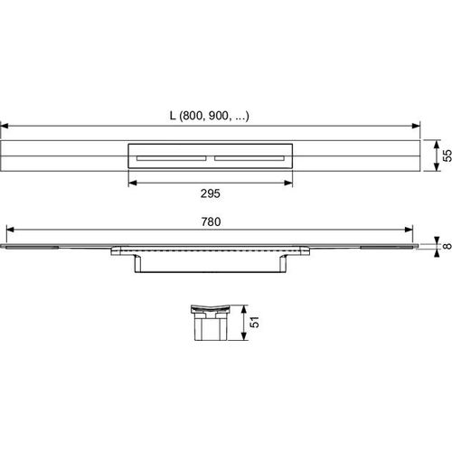 TECE 671600 TECEdrainprofile Duschprofil, 1600 mm,