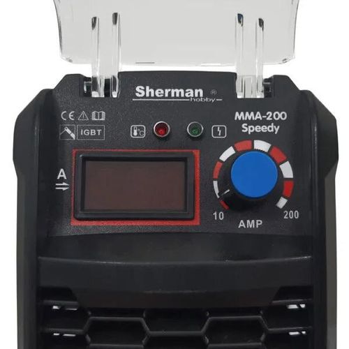 Sherman MMA 200 Speedy - 200A Inverter Elektroden Schweißgerät MMA und WIG-Lift mit Schweißschild und Hammer