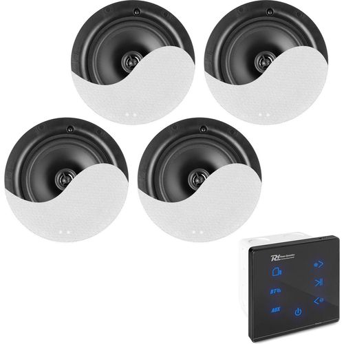 Power Dynamics Powerline A100BSet Wandeinbau-Audio-Verstärker mit 4 Deckenlautsprechern