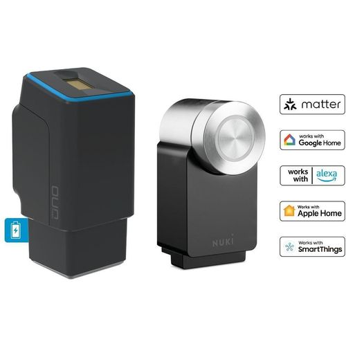 eKey uno Set Fingerprint mit Akku und Funk in schwarz inkl. Nuki Smart Lock Pro (4.Gen) in schwarz (200328)